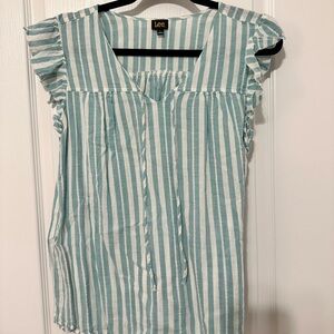 Lee Women's Blue Striped Top